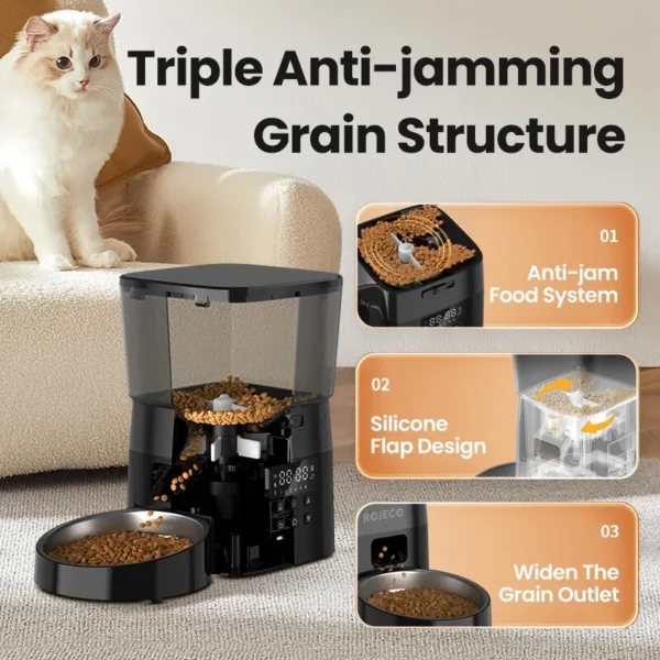 Automatic Pet Feeder Button Version Auto Cat Food Dispenser - Image 3