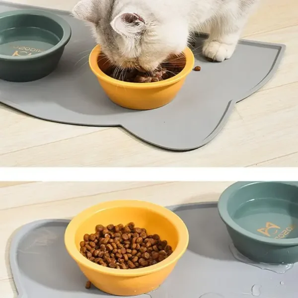 Waterproof Pet Mat For Dog Cat Solid Color Silicone - Image 4