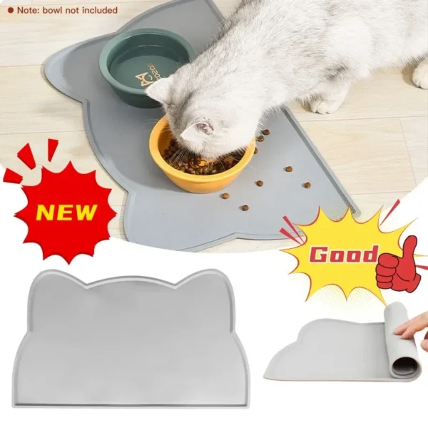 Waterproof Pet Mat For Dog Cat Solid Color Silicone